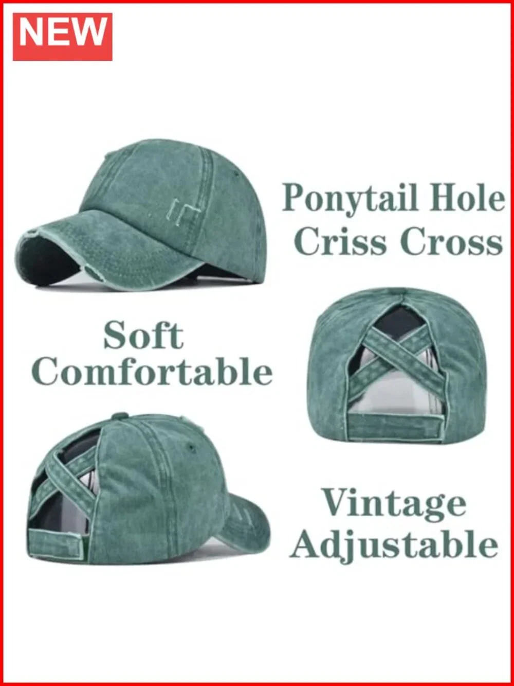 Ponytail Criss Cross Baseball Cap High Messy Bun Trucker Hat Cotton Washed Dad